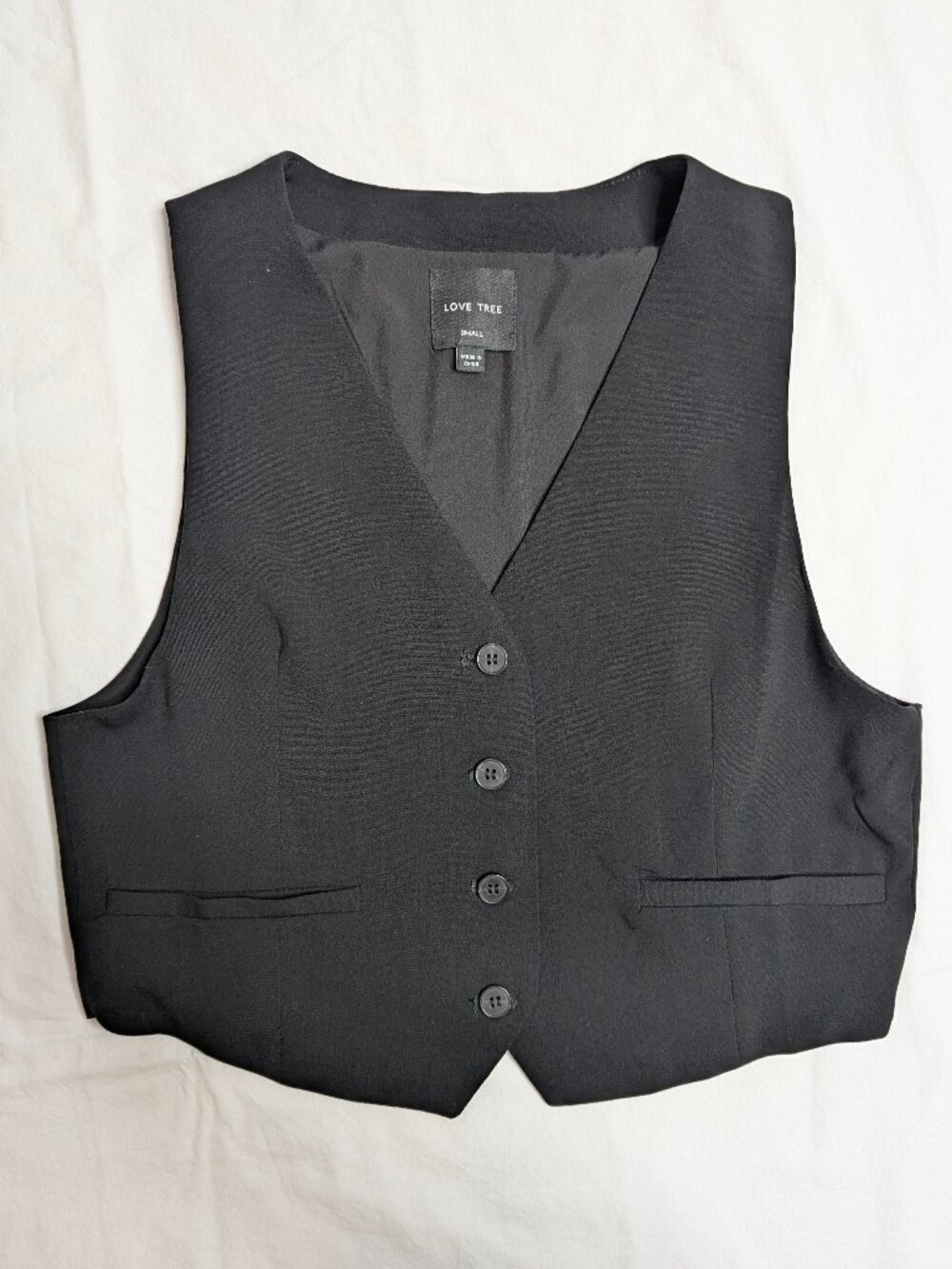 Love Tree fitted black vest Small